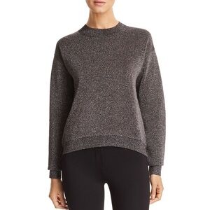 HUGO BOSS FUNDAY MOCK NECK MERINO WOOL BLEND METALLIC GLITTER KNIT SWEATER